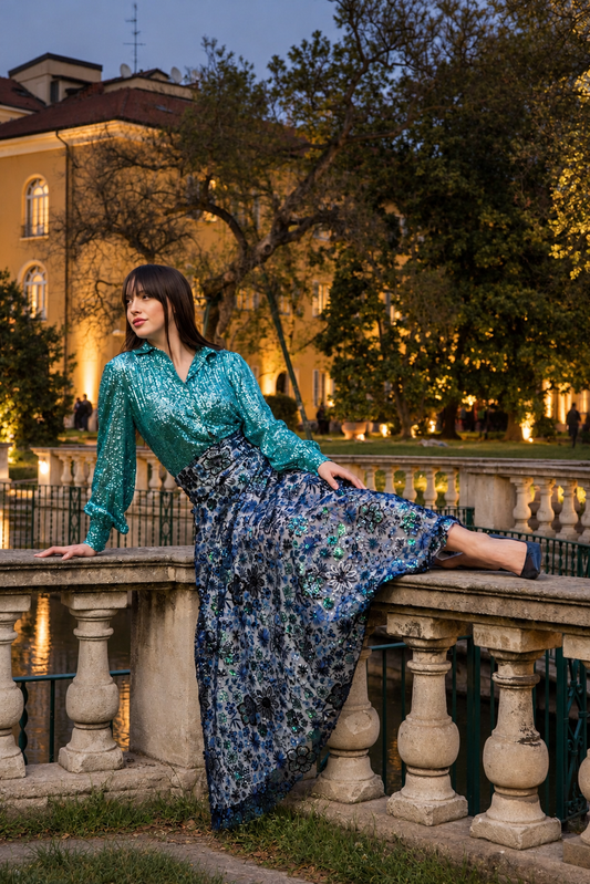 Gonna VALENTINA paillettes e cristalli LUXURY EDITION