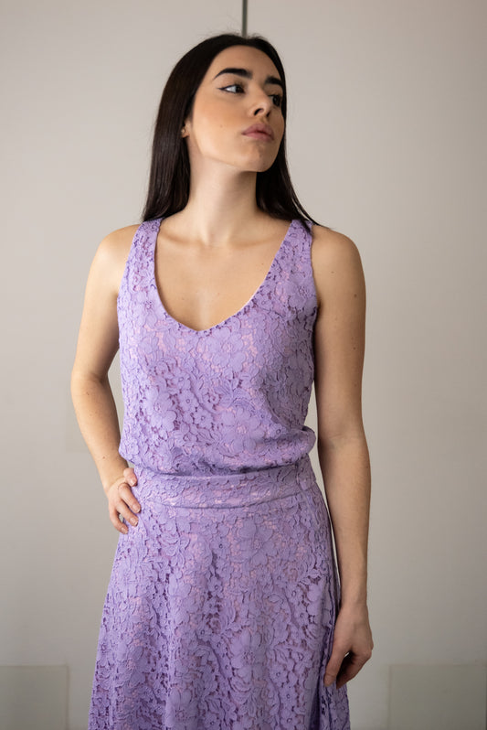 Gonna Valentina Pizzo con top LIMITED EDITION lilla