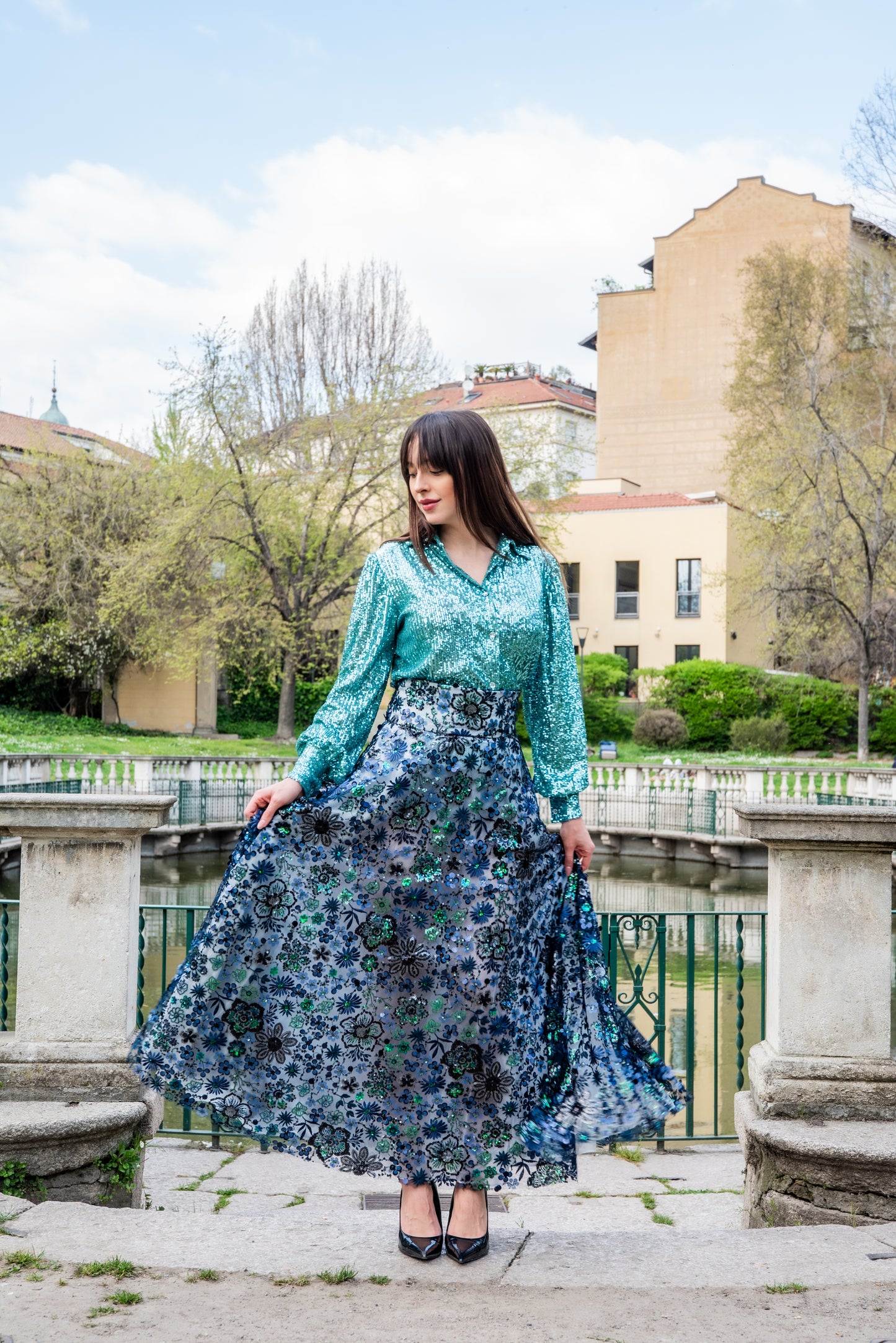 Gonna VALENTINA paillettes e cristalli LUXURY EDITION