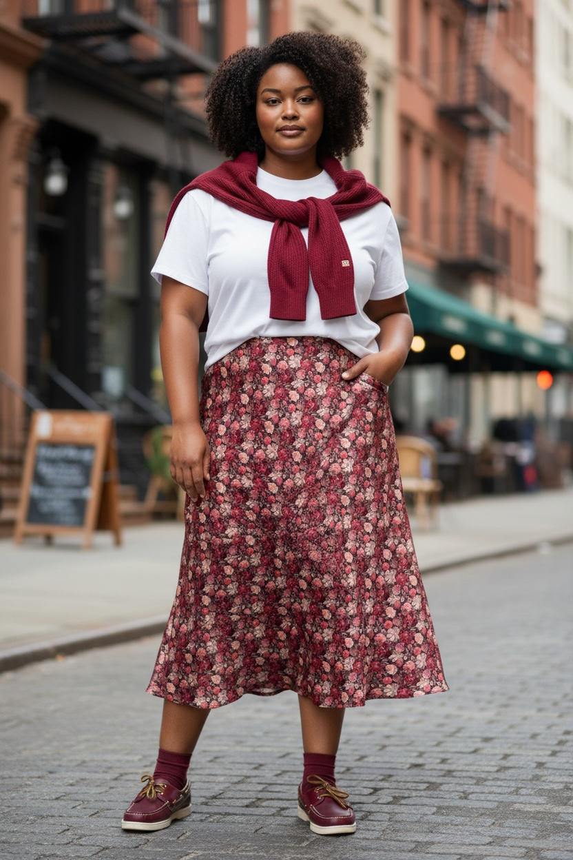 Gonna Nina in satin floreale