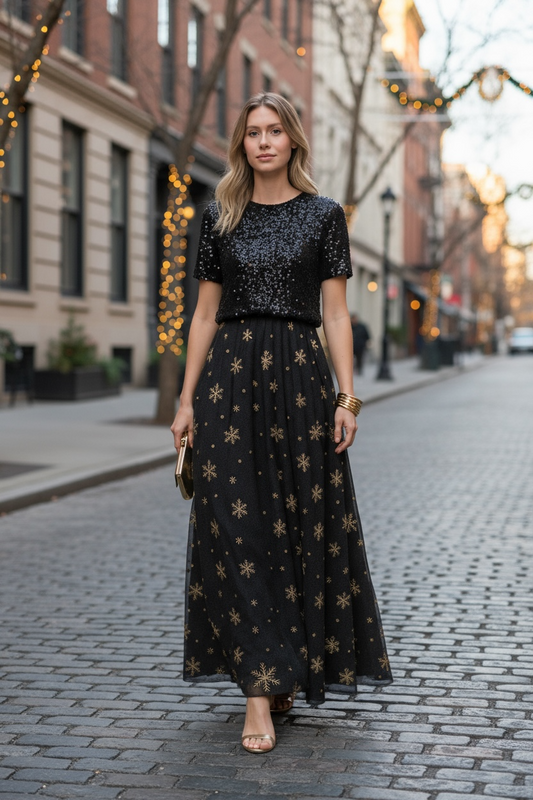 Gonna Malu’ chiffon fiocchi di neve