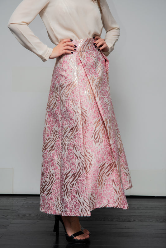 Gonna Robi Broccato Fuxia