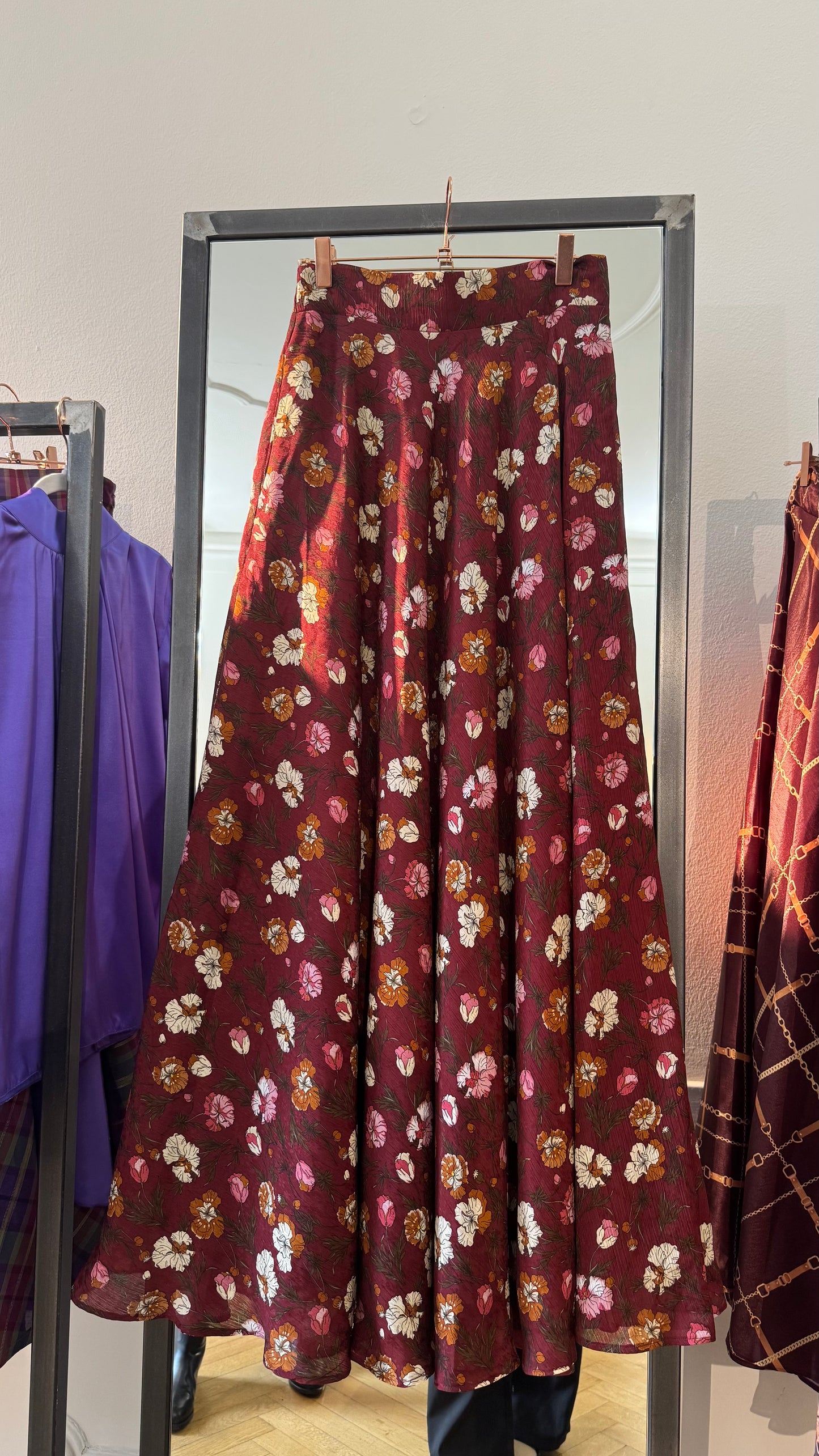 Gonna Malu’ Bordeaux con fiori