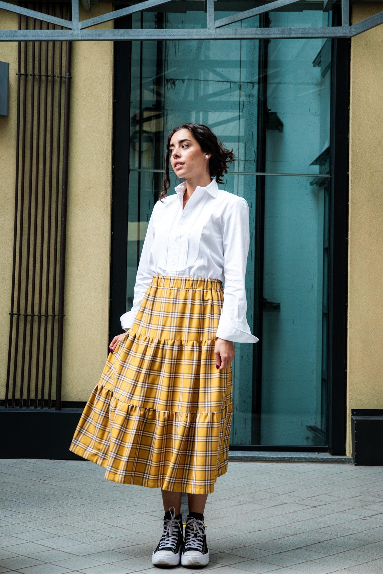 Gonna Franci Tartan Senape