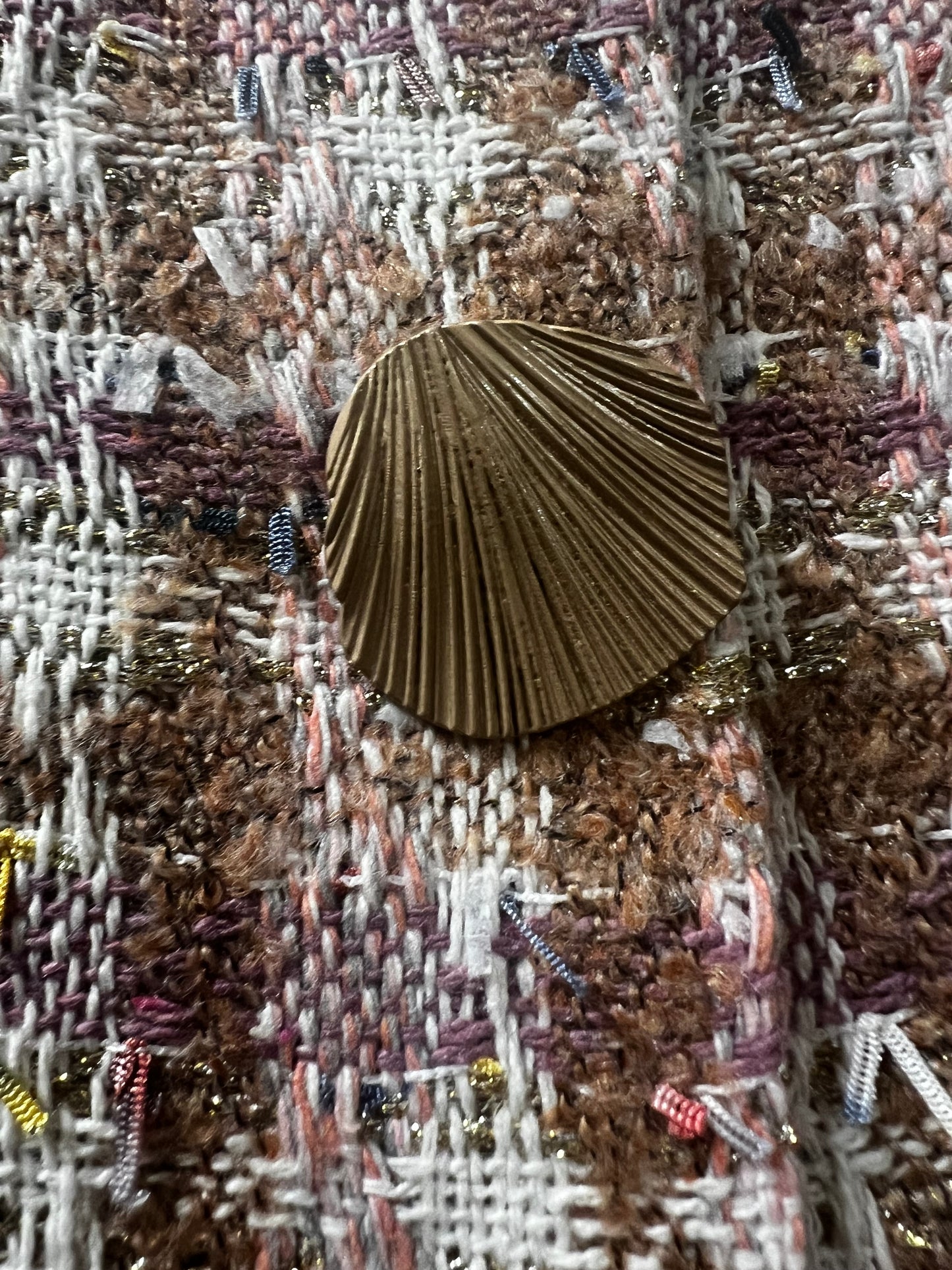 Gonna Giorgina Tweed rosa con Bottoni oro