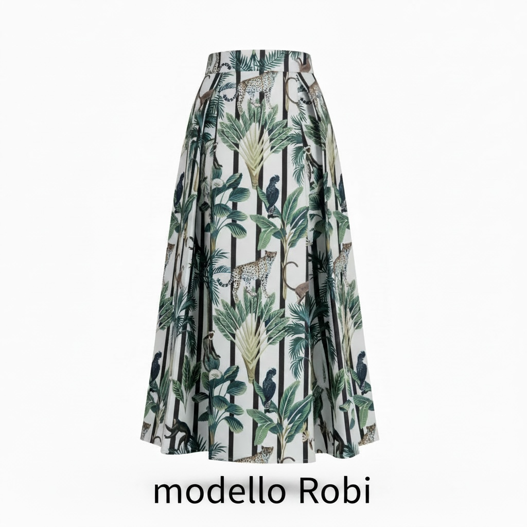 Gonna Robi Jungle tessuto DOUCHESSE