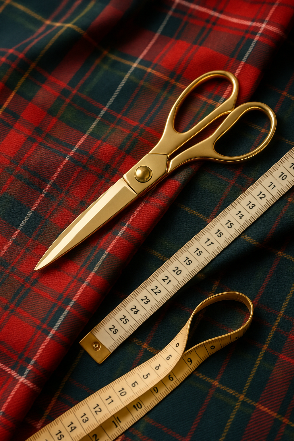 Gonna Antonia tartan rosso e nero
