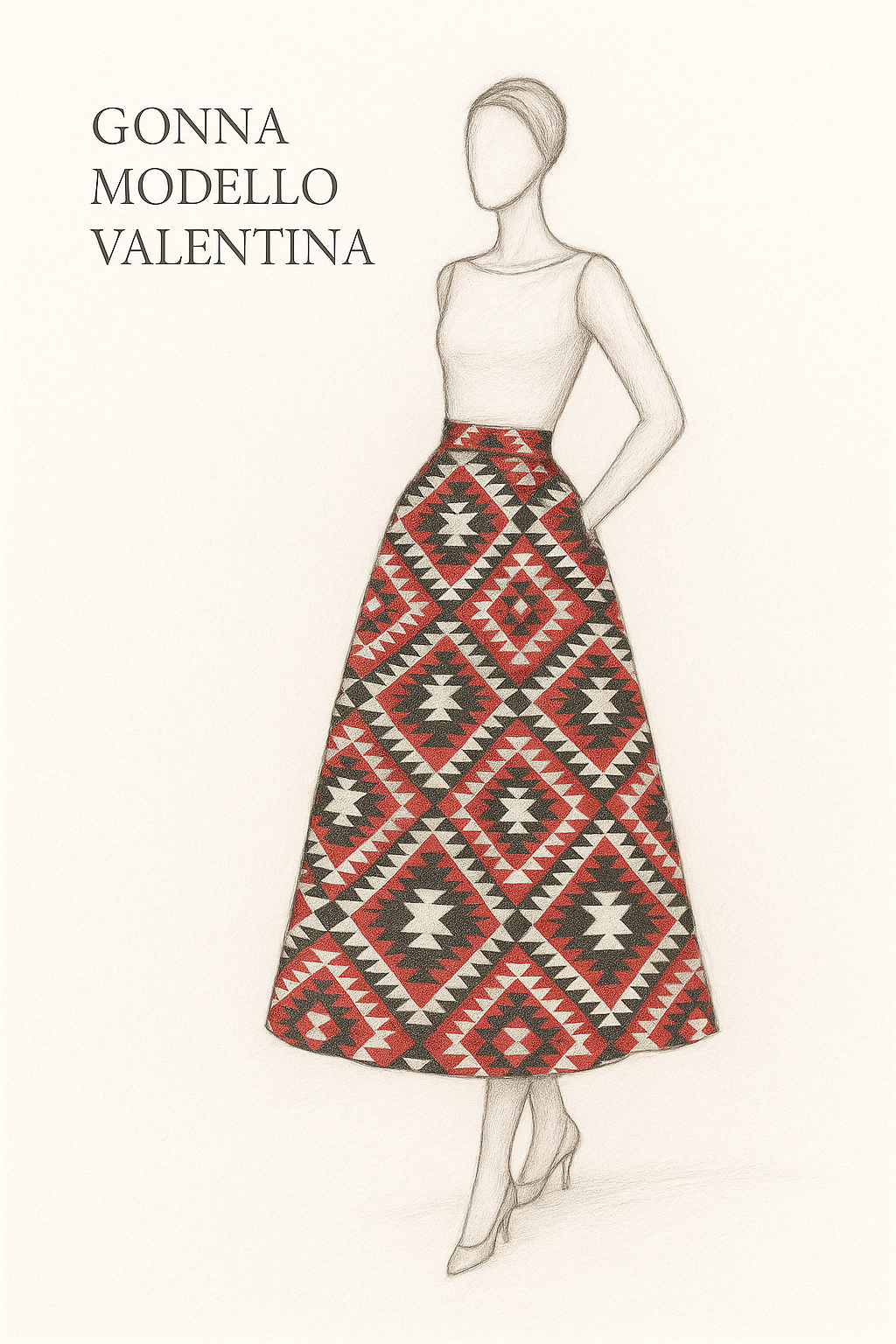 Gonna Valentina Itkat Tessuto Douchesse