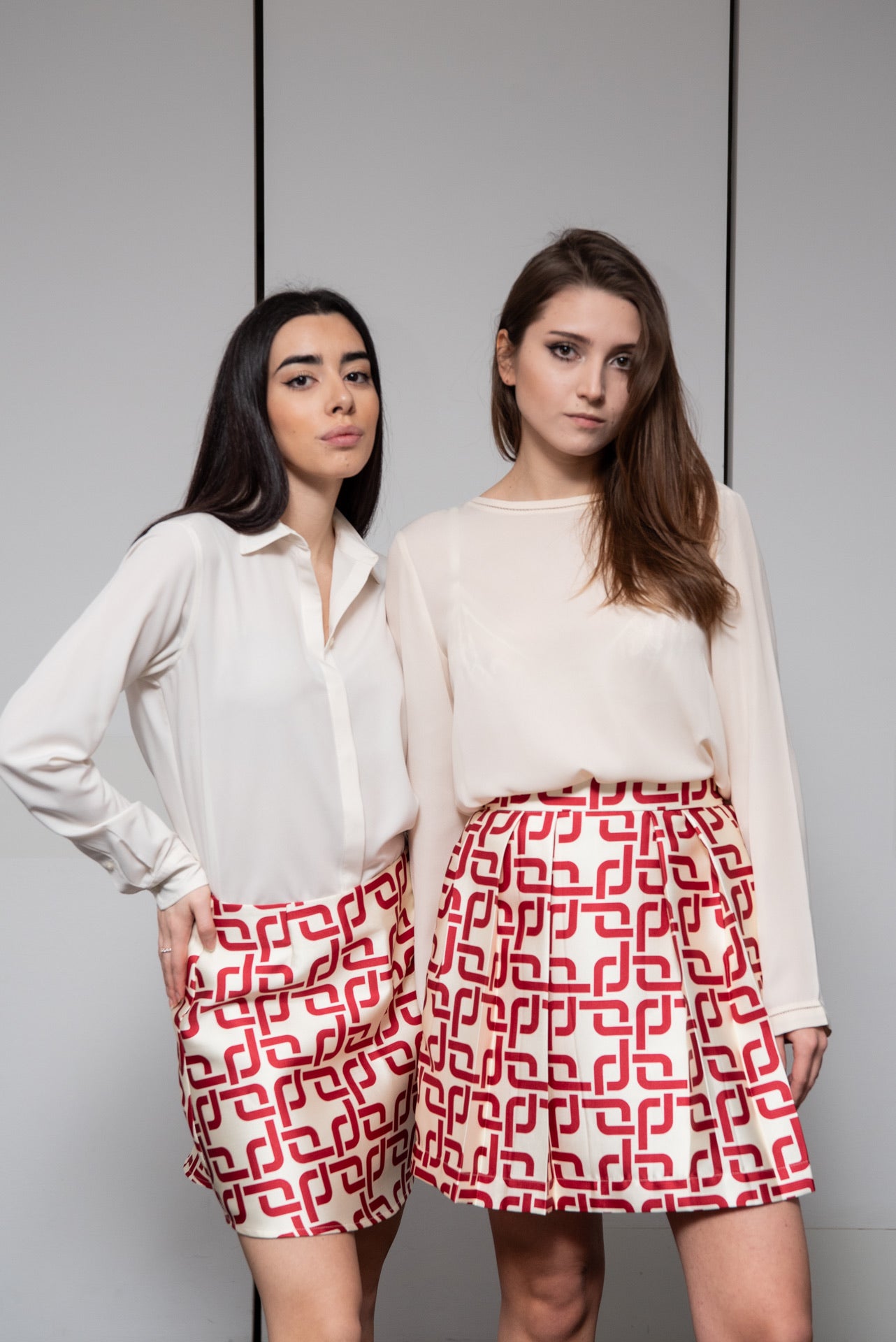 Gonna Paola in Panno Geometrico rosso