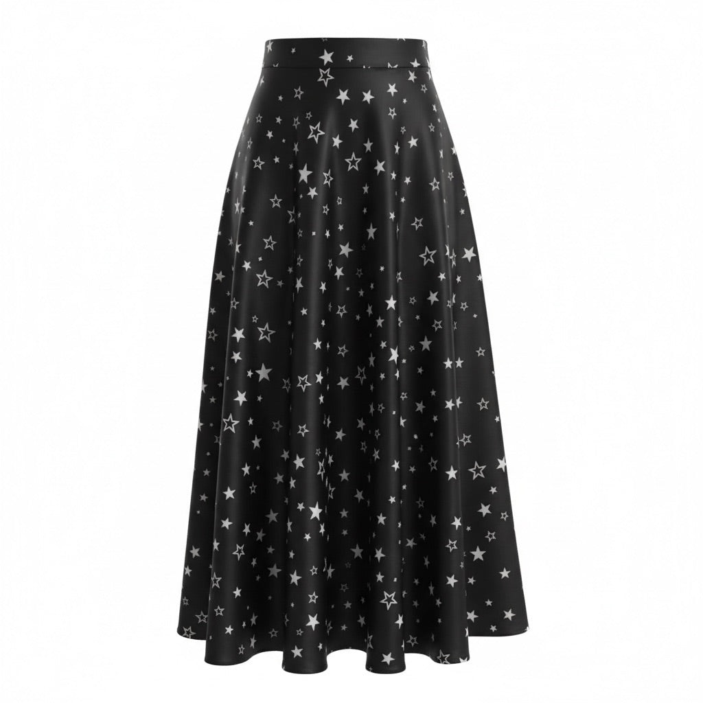 Gonna Malù Curvy Polvere di stelle NERO