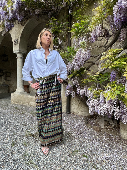 Gonna Giorgina Paillettes Arlecchino