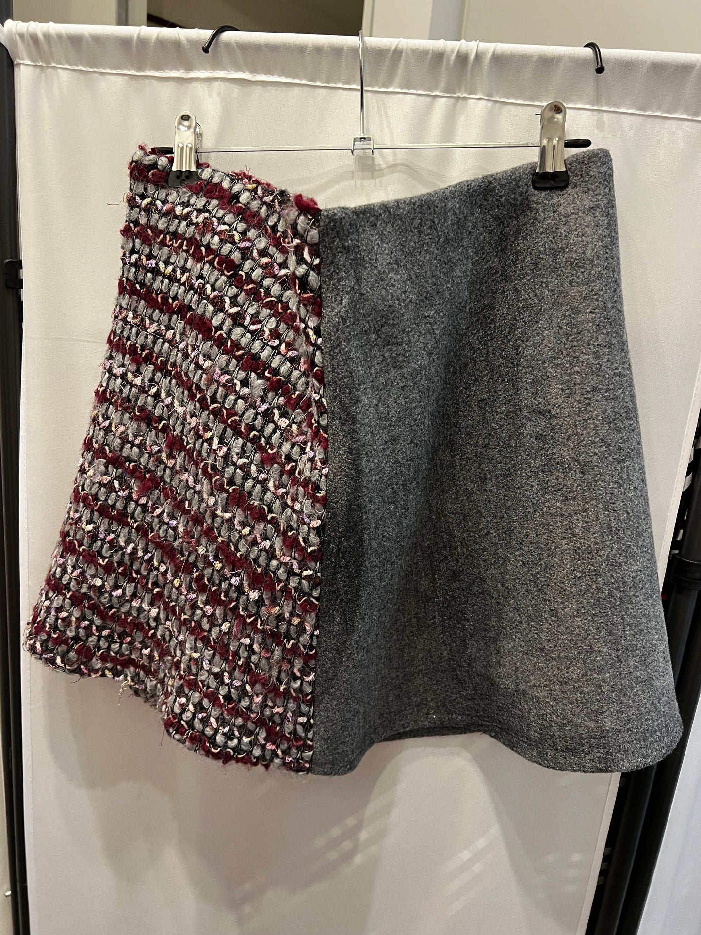 Gonna Monica Double Style in lana grigia