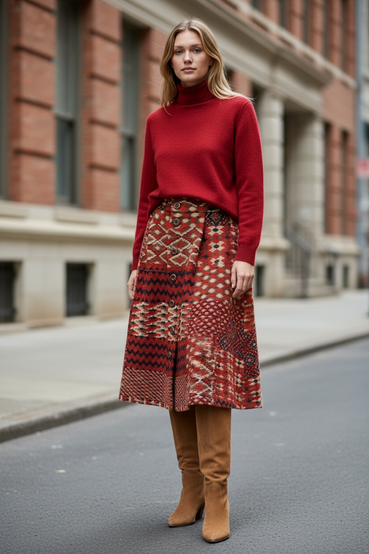 Gonna Miriam Lana LIMITED EDITI Motivo Invernale