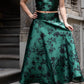 Gonna Valentina Fiori Verde Bosco