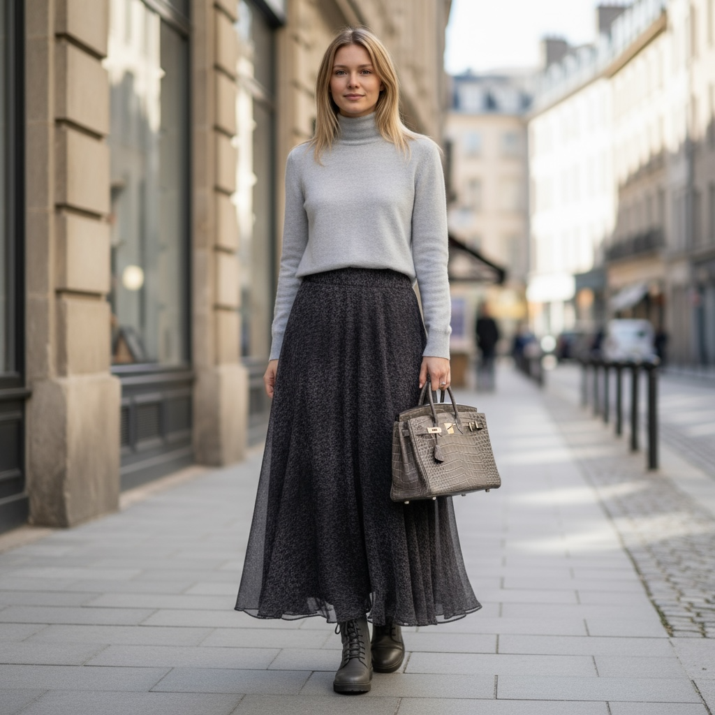 Gonna Malu’ Chiffon grigio scuro