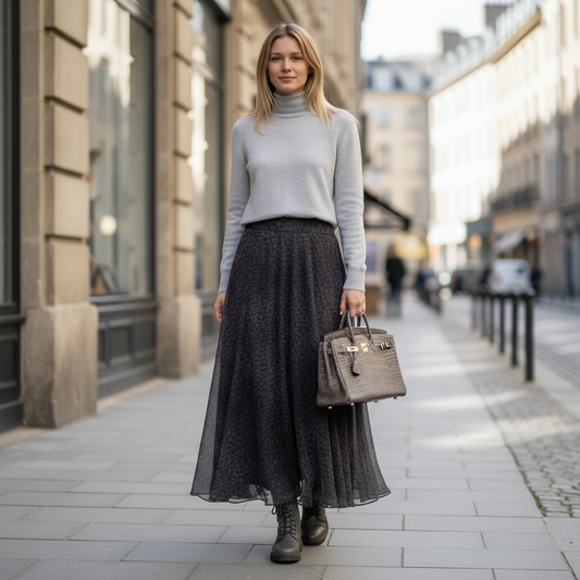 Gonna Malu’ Chiffon grigio scuro