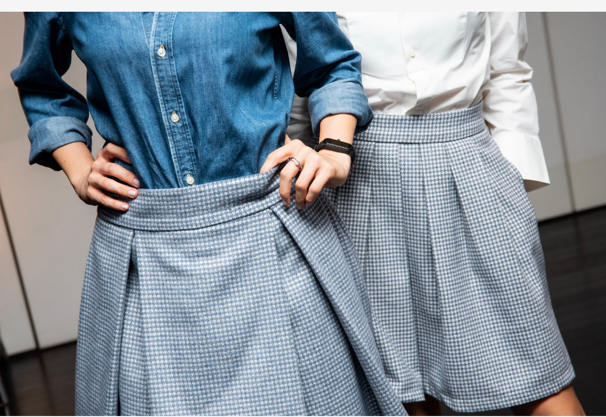 Gonna Paola Lana Quadretti Azzurro Cielo