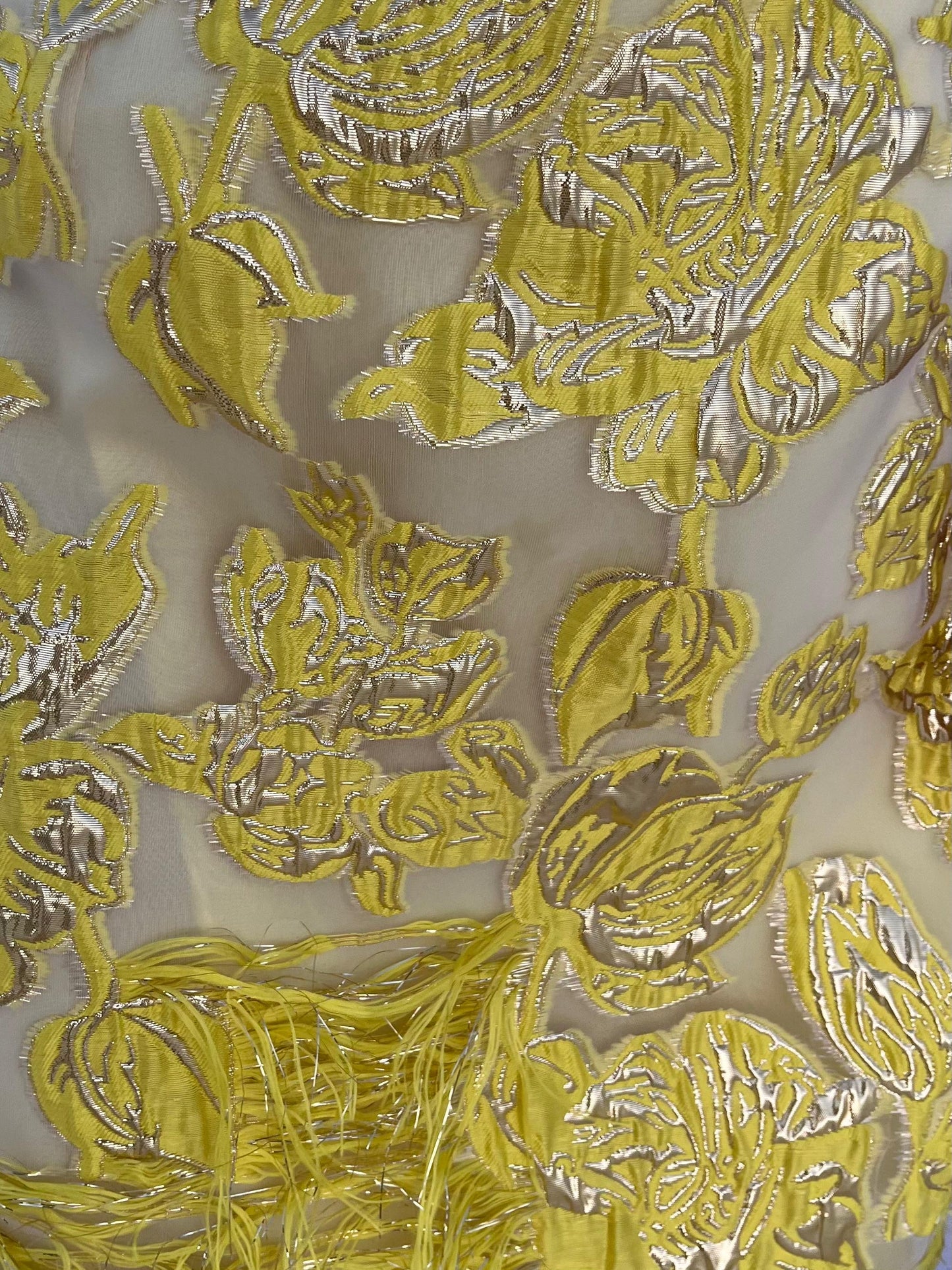 Gonna Broccato giallo e piume LIMITED EDITION spedita entro 3 settimane