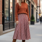 Gonna Malu’ Viscosa Rossa con motivo Beige