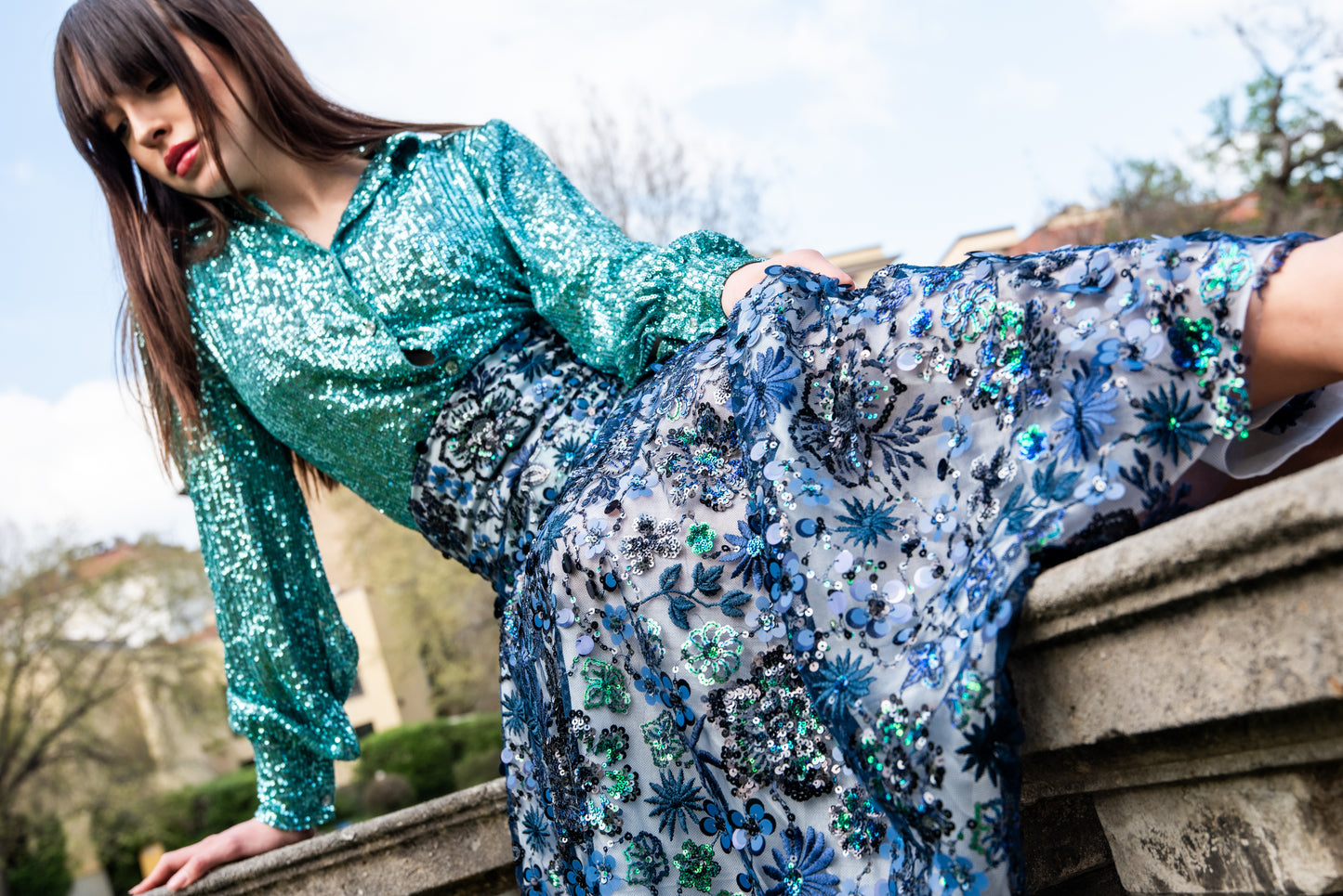 Gonna VALENTINA paillettes e cristalli LUXURY EDITION