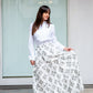 Gonna Franci Cotone Catene Bianco