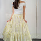 Gonna Franci Organza Ricamata Giallo