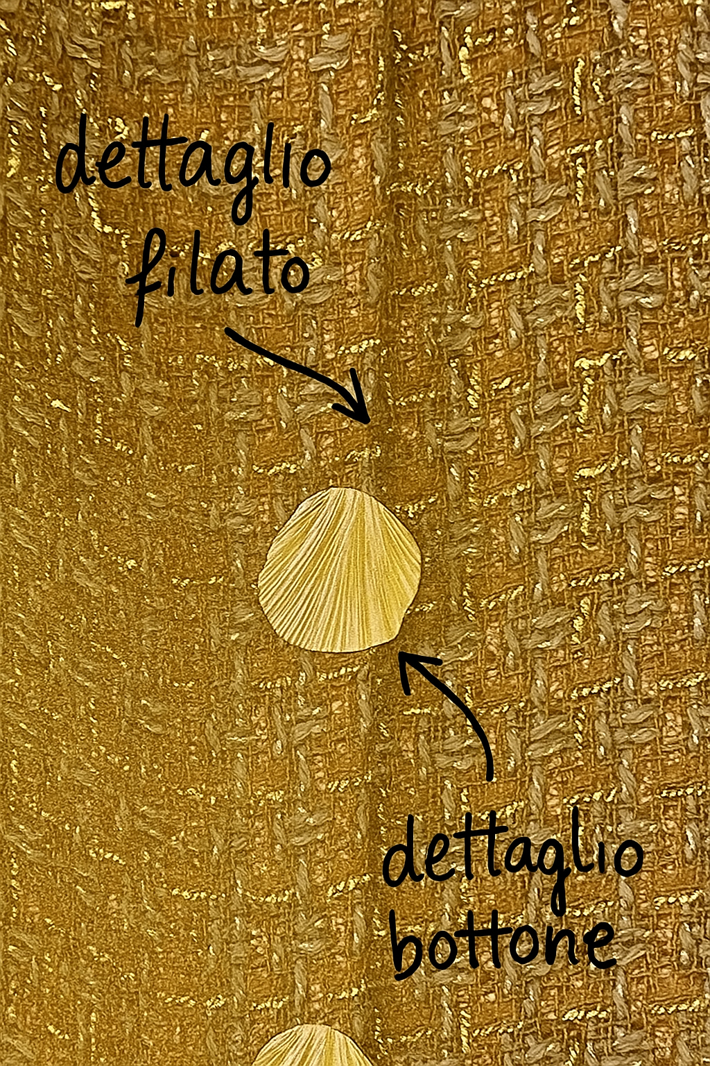 Gonna Giorgina Tweed Biscotto con Bottoni Gioiello