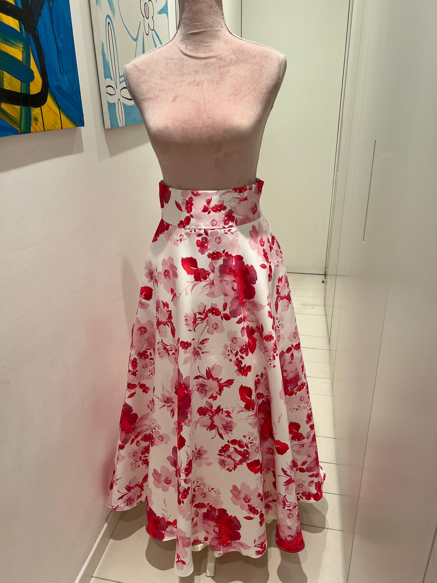 Gonna Valentina Douchesse fiori rosa