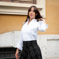 Gonna Valentina Corta Tweed Nero e Oro
