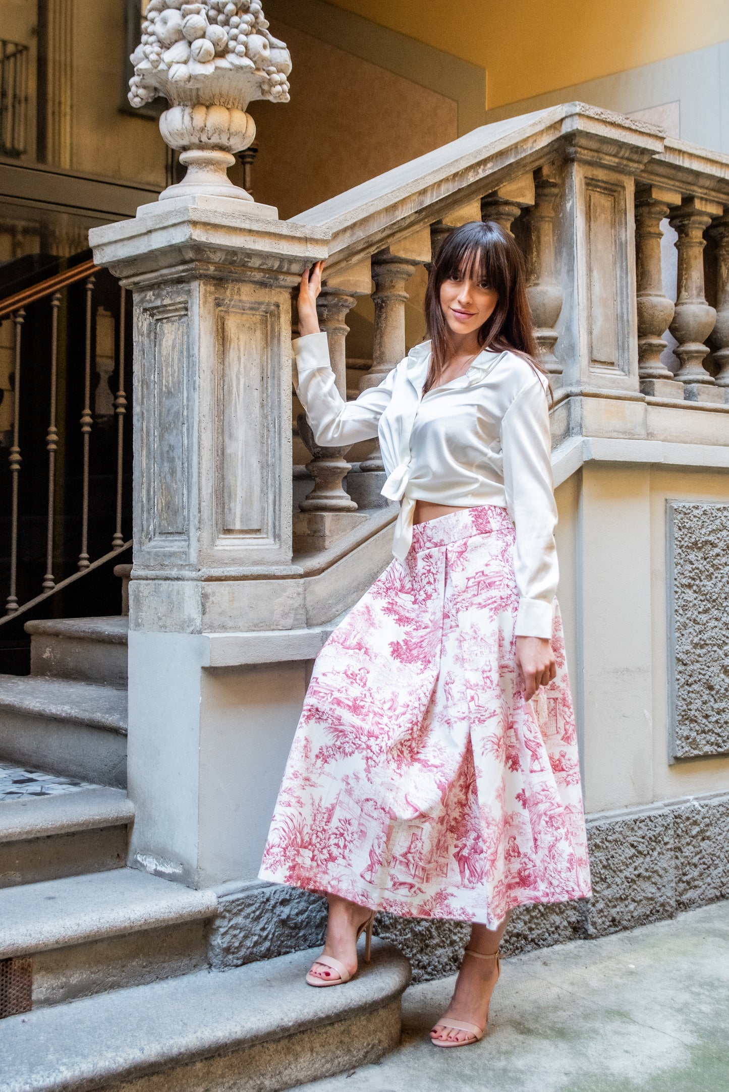 Gonna Toile de Jouy Robi rossa