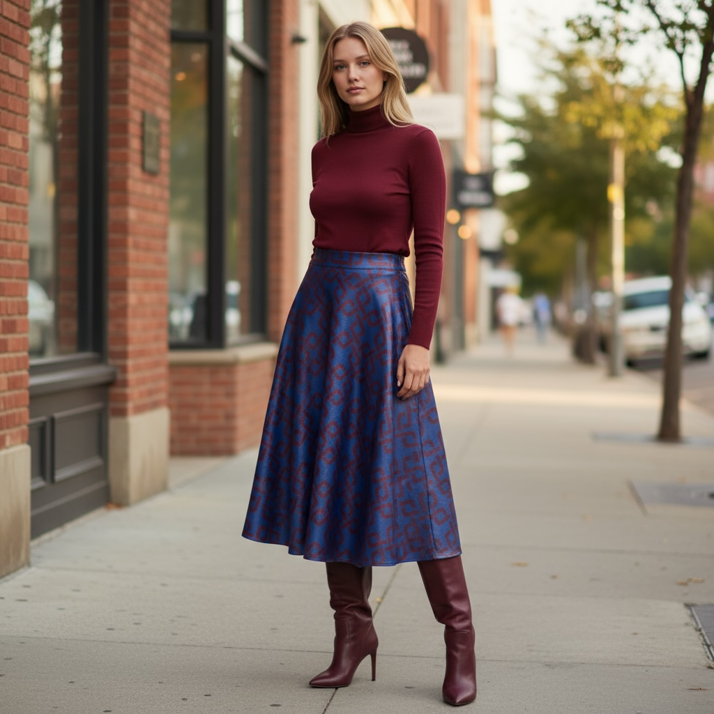 Gonna Malu’ in satin Blu motivo greche