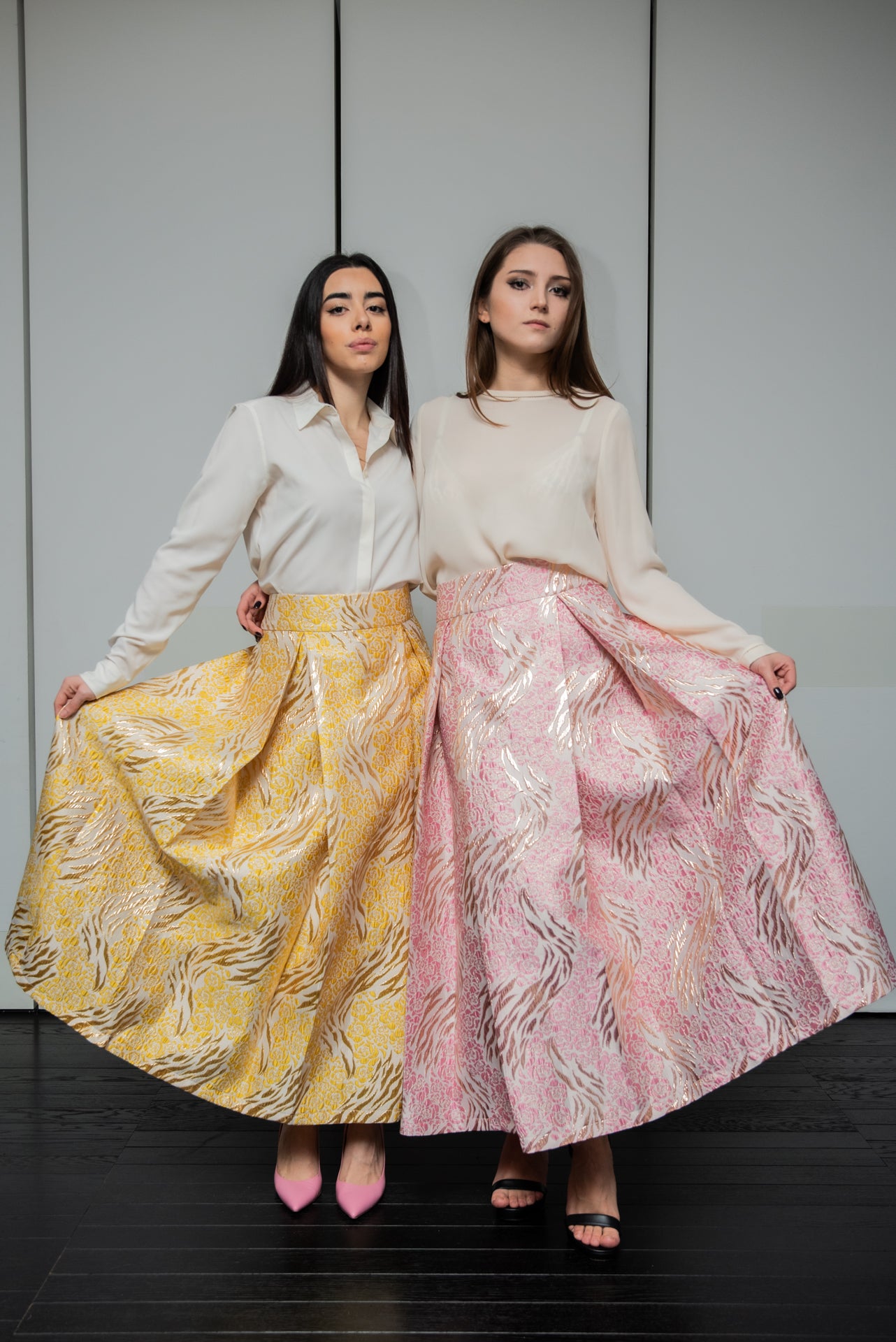 Gonna Robi  Broccato Fuxia