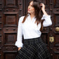 Gonna Valentina Corta Tweed Nero e Oro