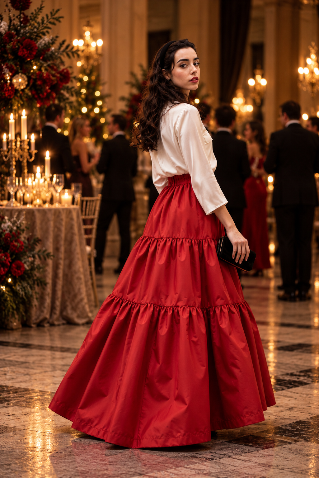 Gonna Franci Taffeta’ Rosso