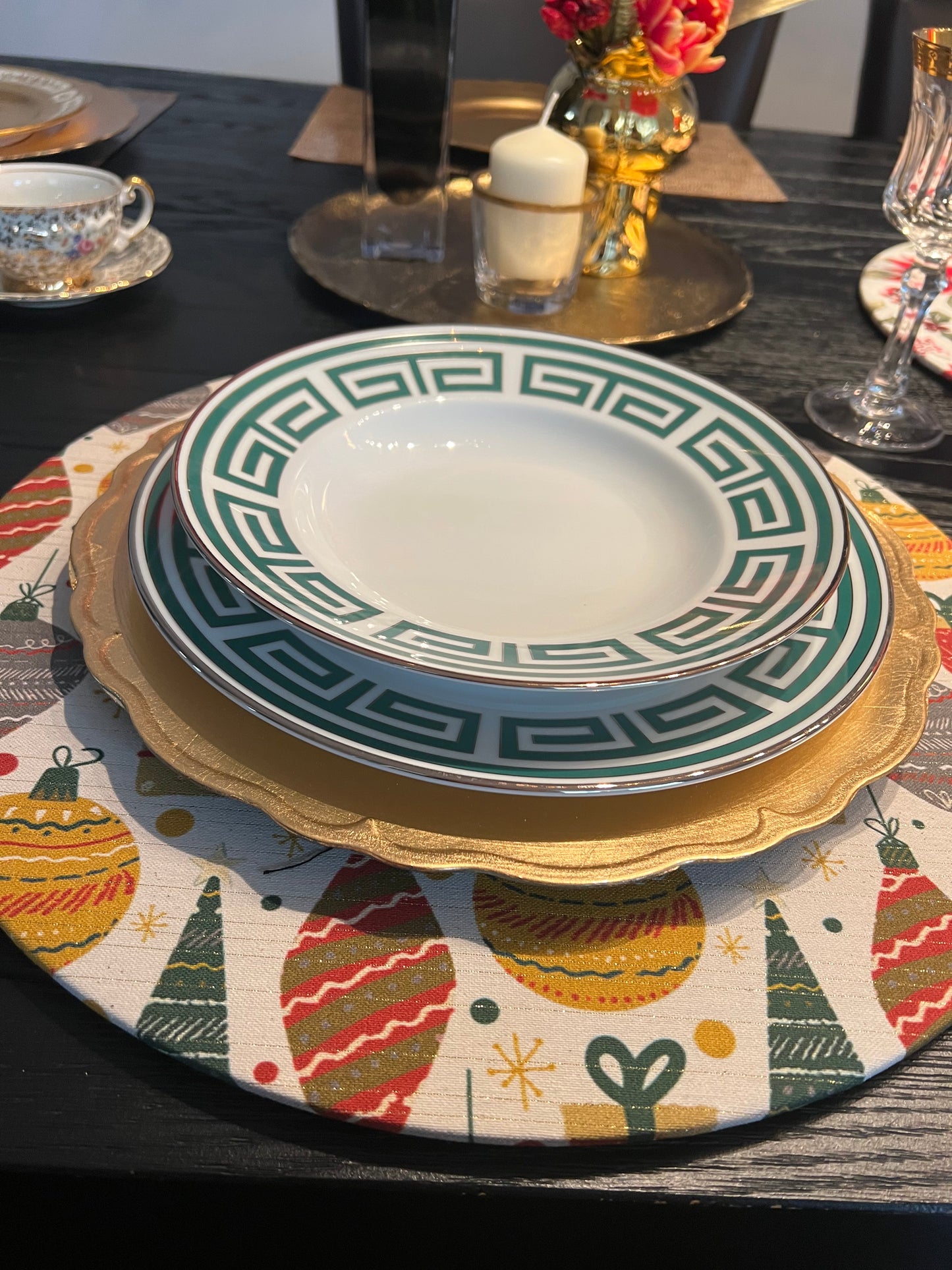 Sottopiatti motivo palle di Natale