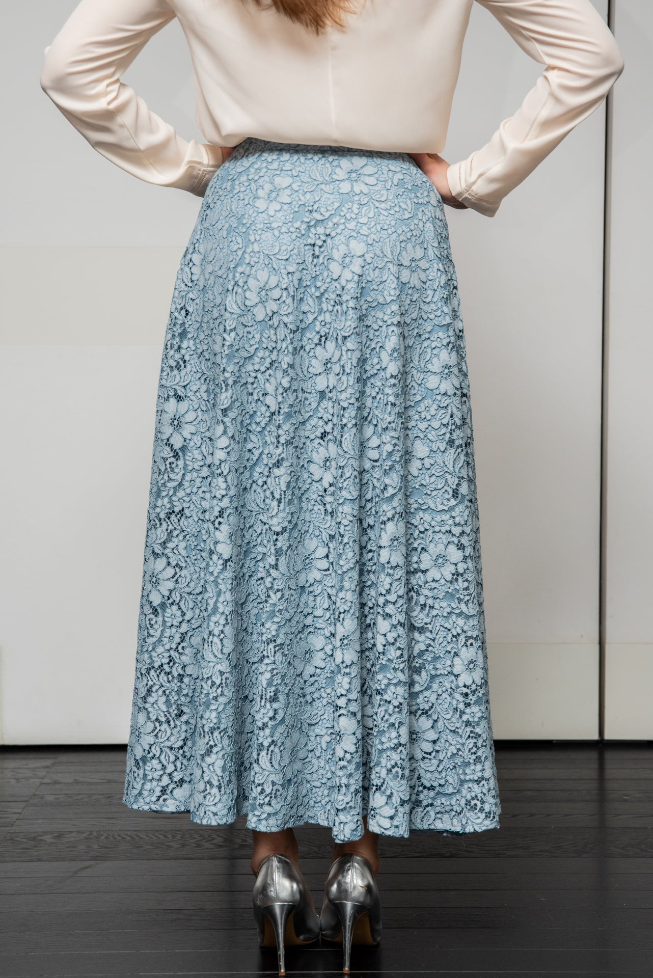 Gonna Valentina pizzo azzurro