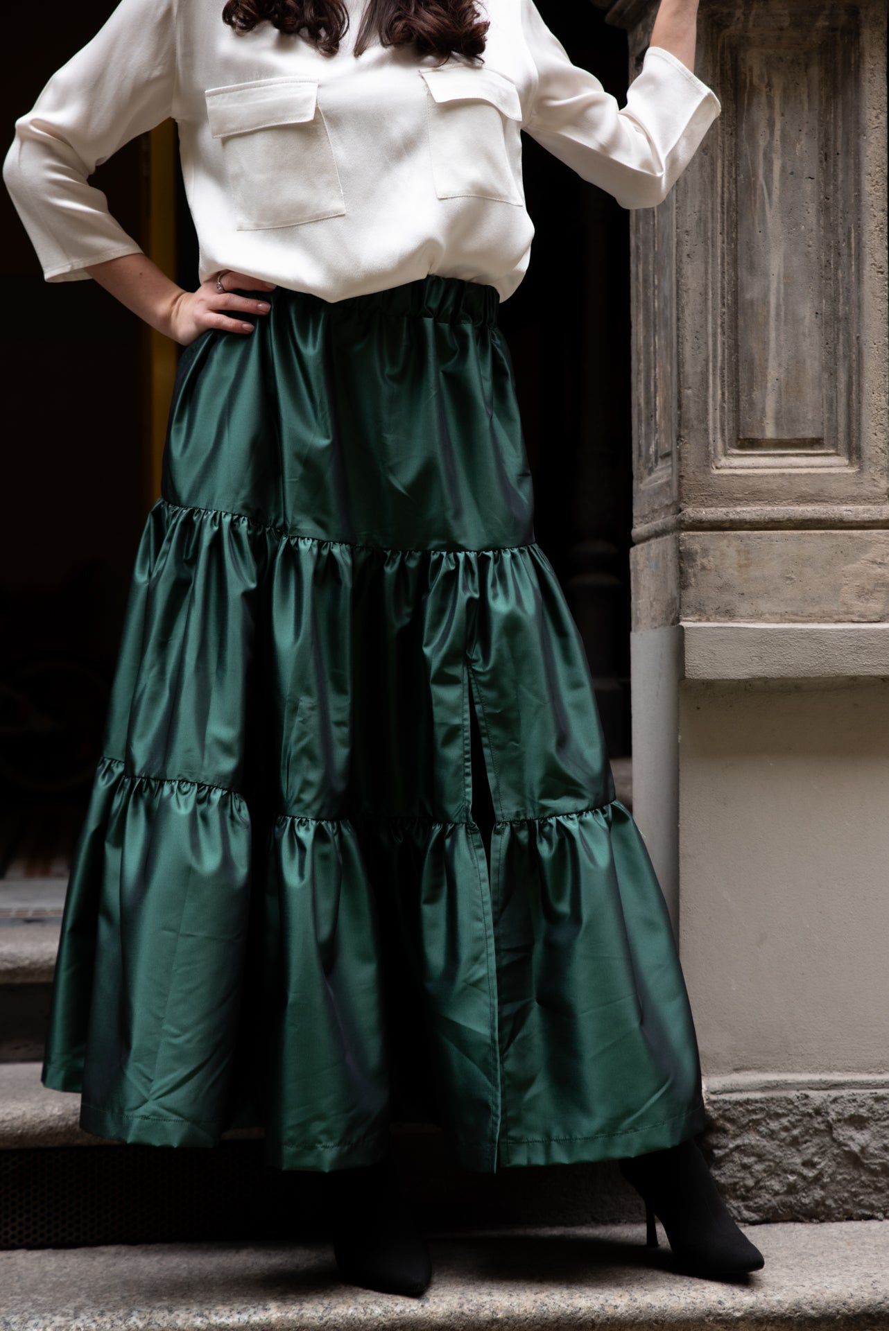 Gonna Franci Taffeta’ Nero