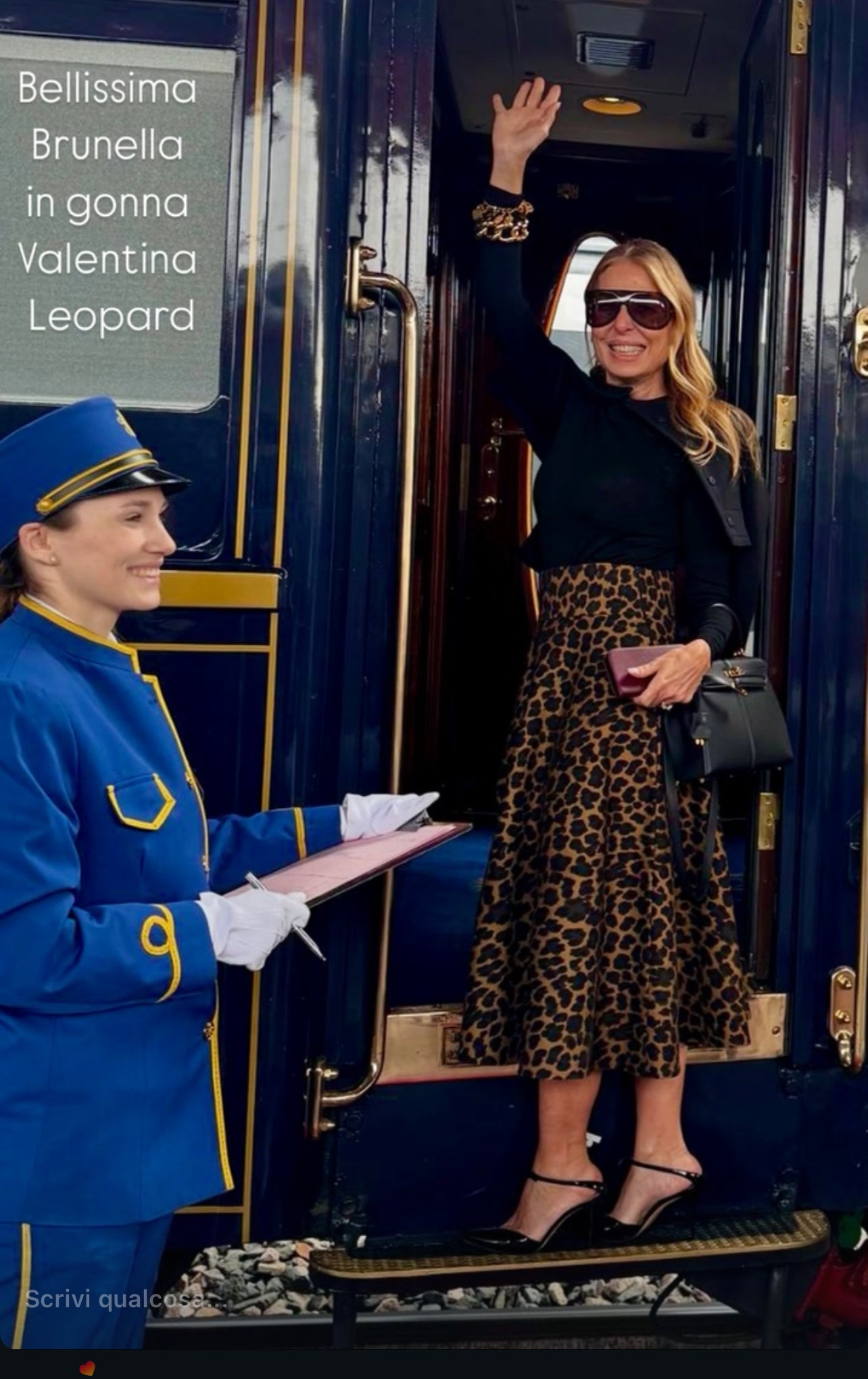 Gonna Valentina lunga in jeans Leopardo
