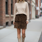 Minigonna Monica faux fur color marron glacé