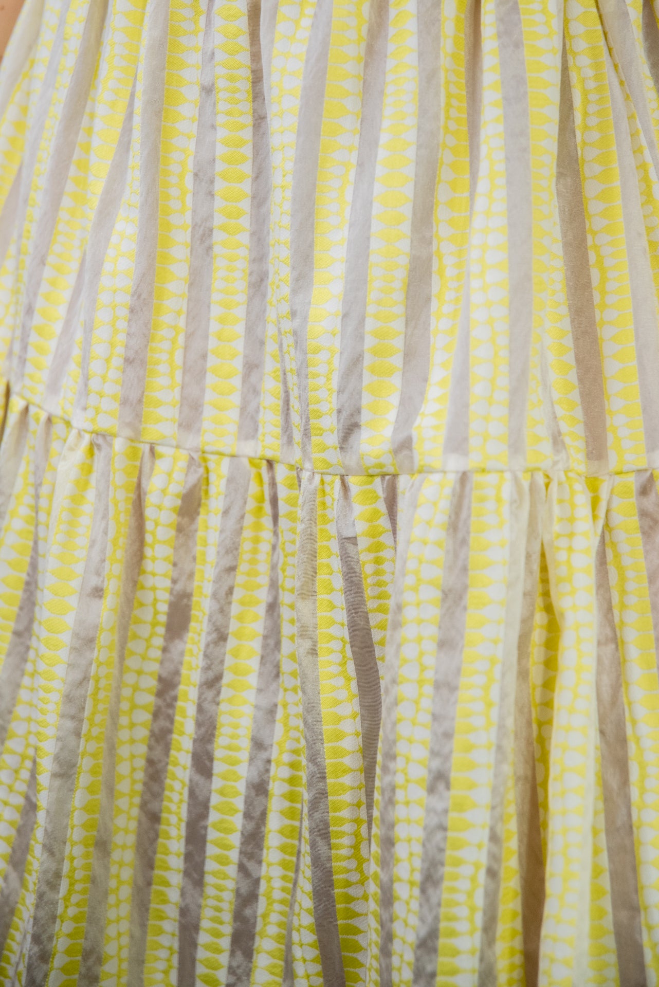 Gonna Franci Organza Ricamata Giallo