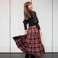 Gonna Franci Tartan Nero e Rosso