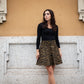 Gonna Valentina Corta Jeans Leopardo