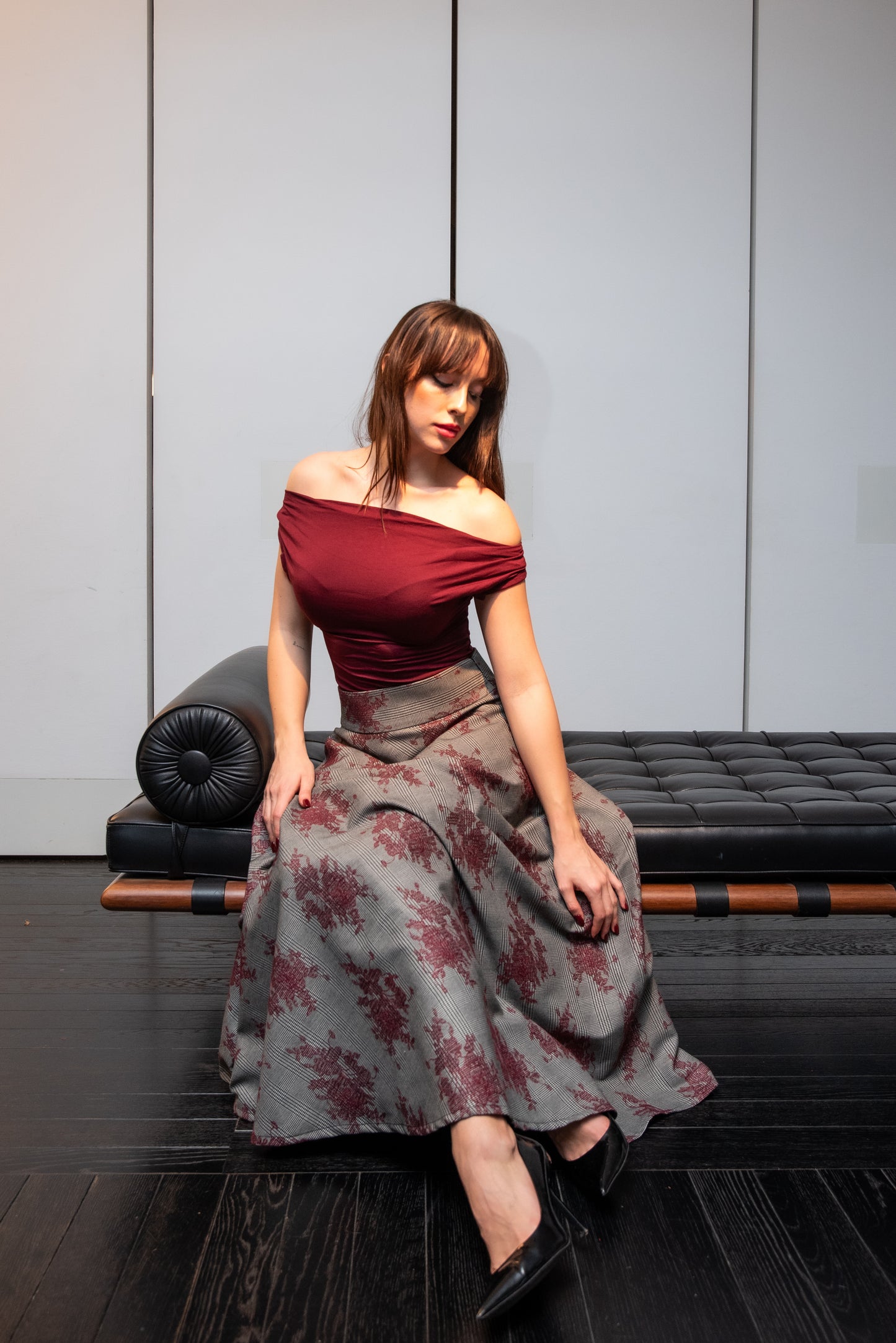 Gonna Valentina Principe di Galles Ricamato LIMITED EDITION