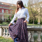 Gonna Malu’ Chiffon blu e bordeaux
