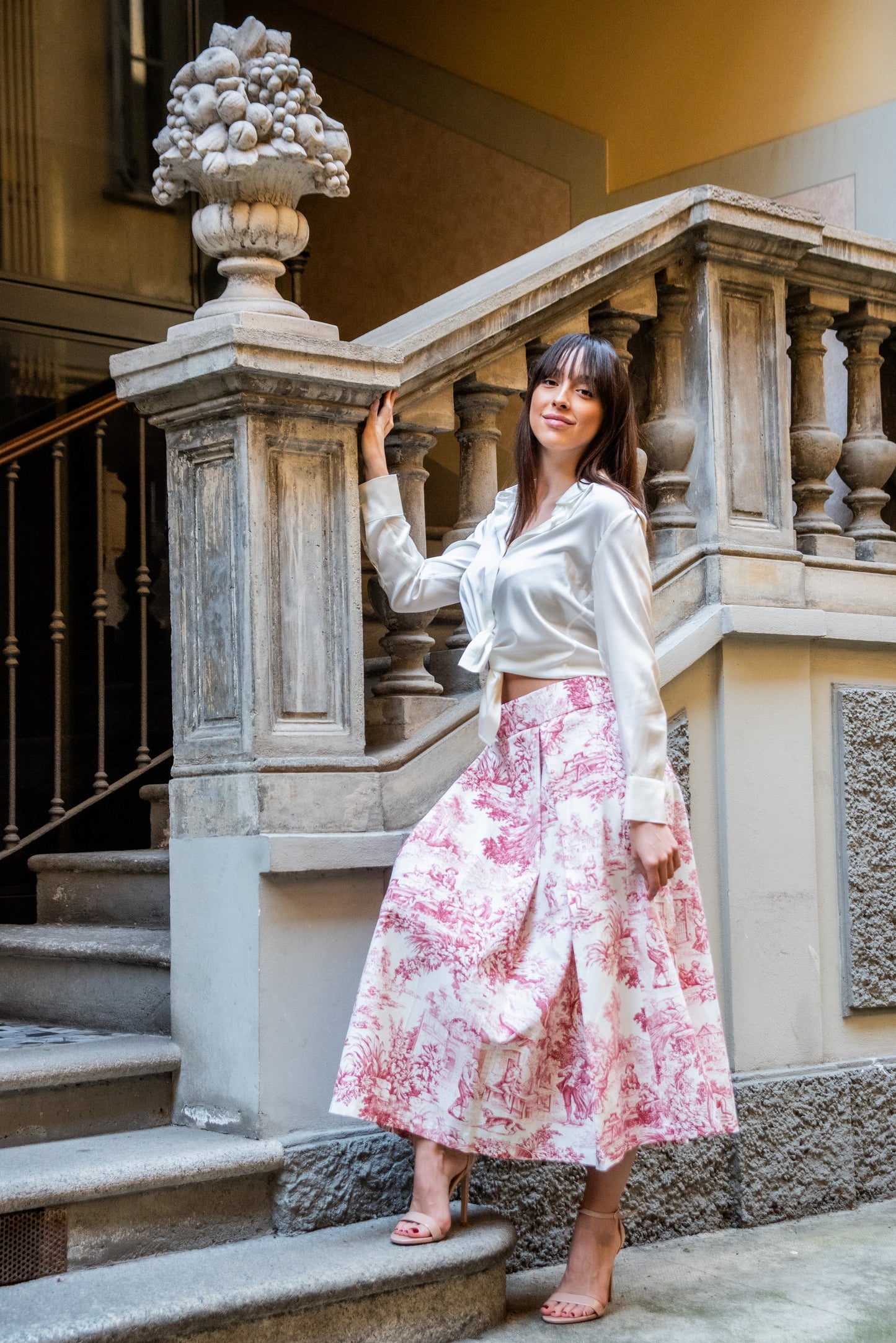 Gonna Toile de Jouy Robi rossa