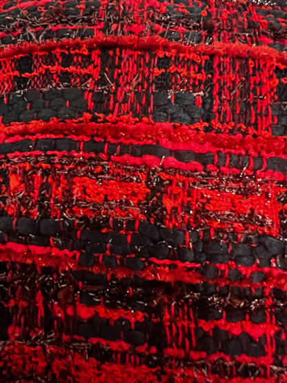 Gonna corta Valentina tweed rosso e blu