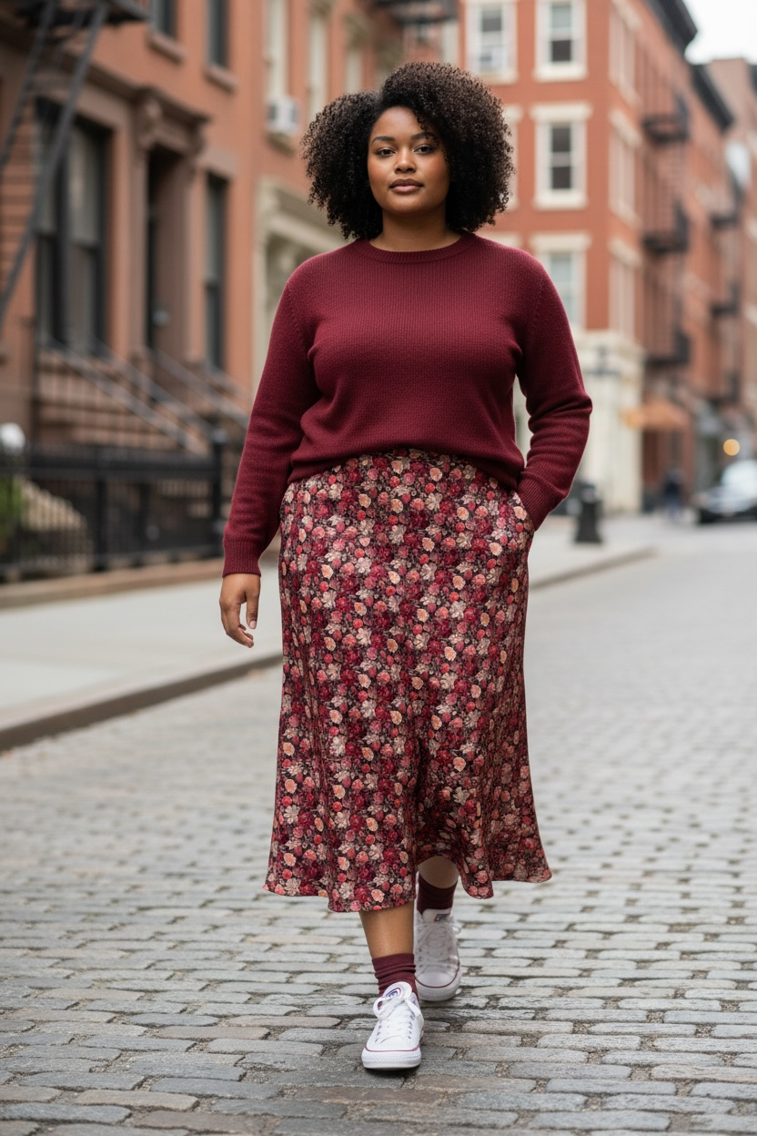 Gonna Nina in satin floreale