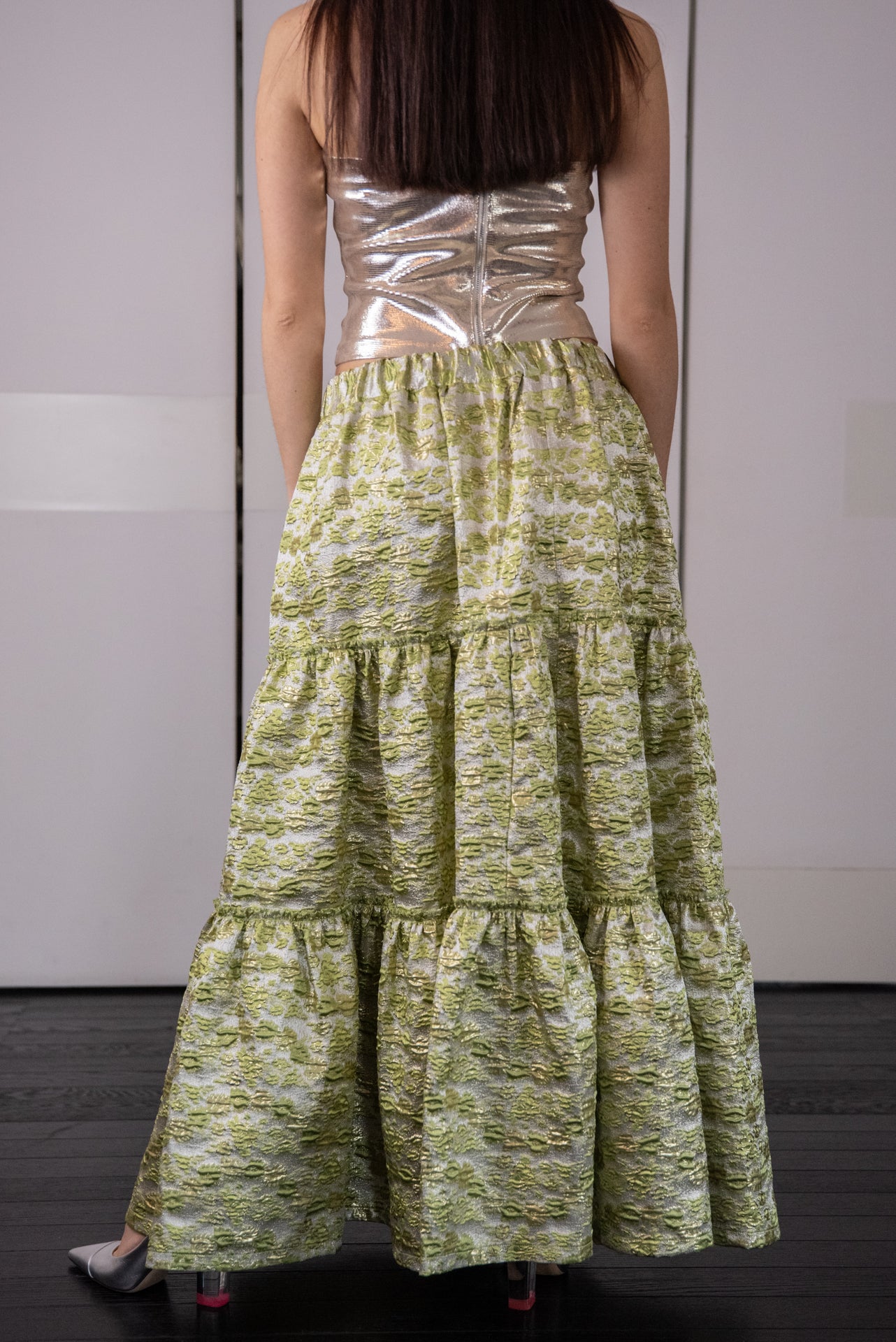 Gonna Franci  Broccato verde