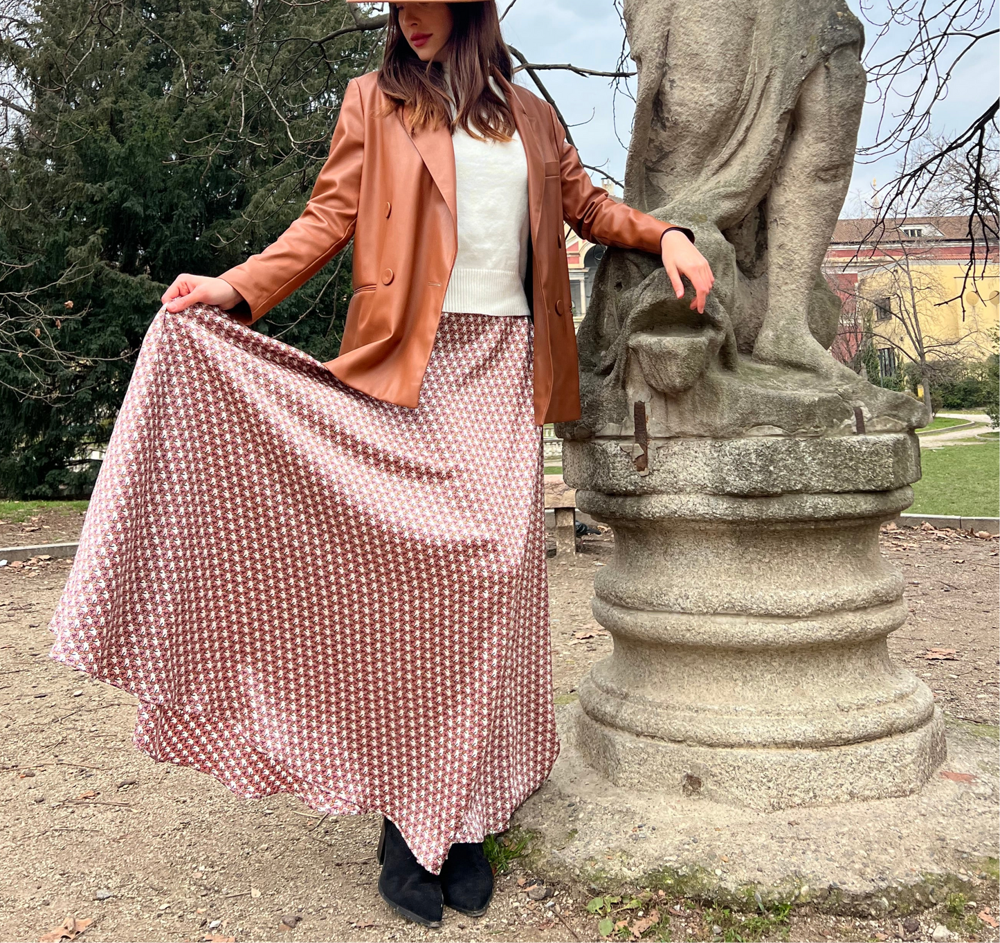Gonna Malu’ in viscosa con micro motivo