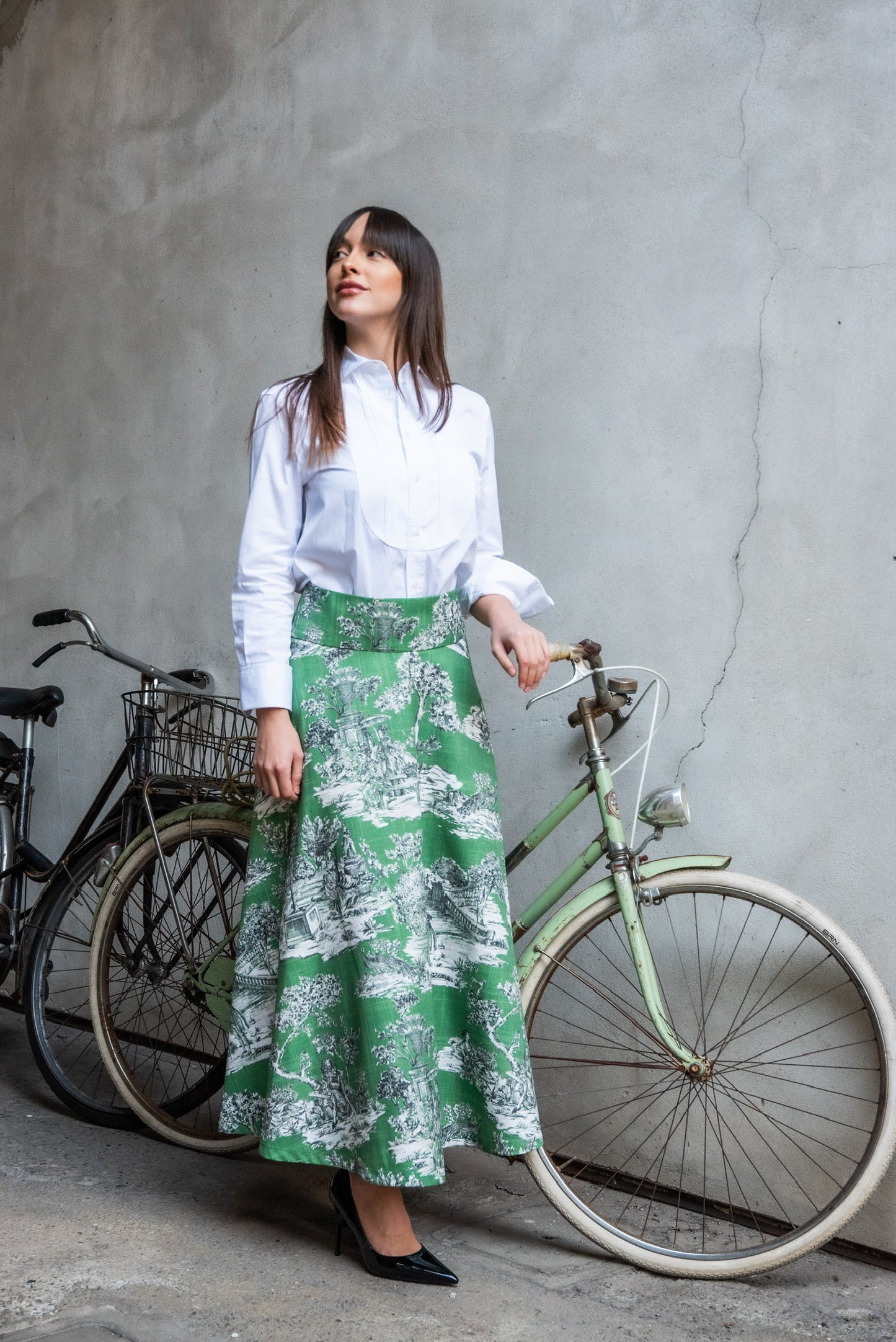 Gonna Toile de Jouy Valentina Verde